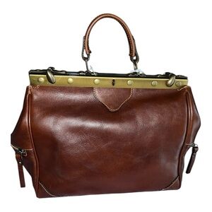 Elegant Brown Leather Doctors Bag